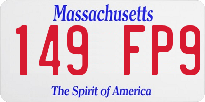 MA license plate 149FP9