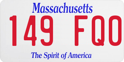 MA license plate 149FQ0
