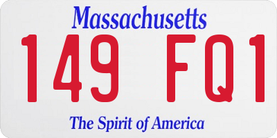 MA license plate 149FQ1