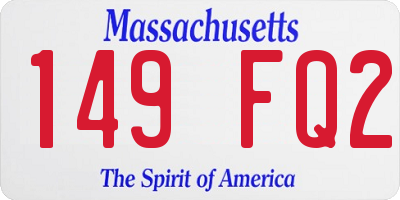 MA license plate 149FQ2