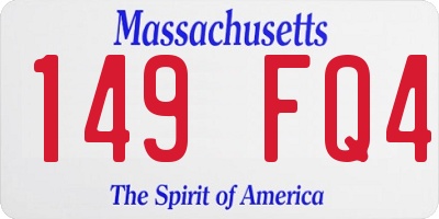MA license plate 149FQ4