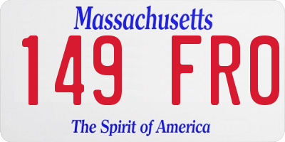 MA license plate 149FR0