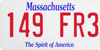 MA license plate 149FR3