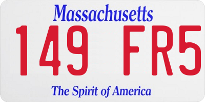 MA license plate 149FR5