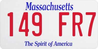 MA license plate 149FR7