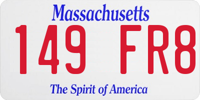 MA license plate 149FR8