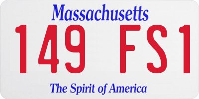 MA license plate 149FS1