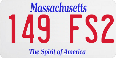 MA license plate 149FS2