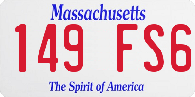 MA license plate 149FS6