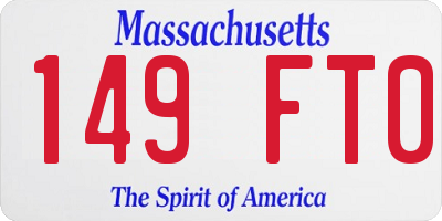 MA license plate 149FT0