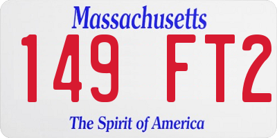 MA license plate 149FT2