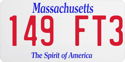 MA license plate 149FT3