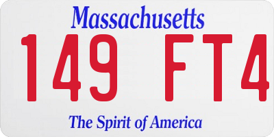 MA license plate 149FT4