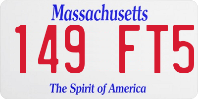 MA license plate 149FT5