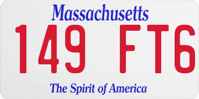 MA license plate 149FT6