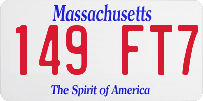 MA license plate 149FT7