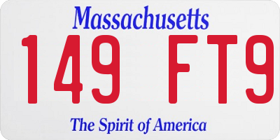 MA license plate 149FT9