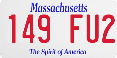 MA license plate 149FU2