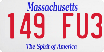 MA license plate 149FU3