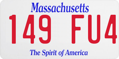 MA license plate 149FU4