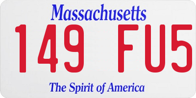 MA license plate 149FU5