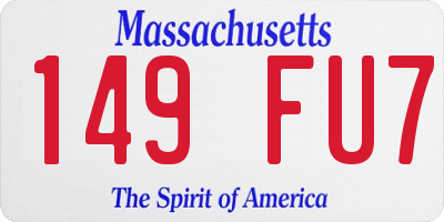 MA license plate 149FU7