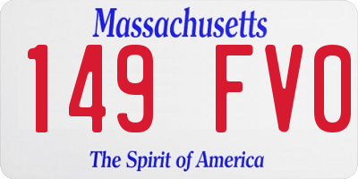 MA license plate 149FV0