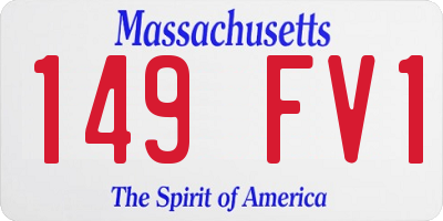 MA license plate 149FV1