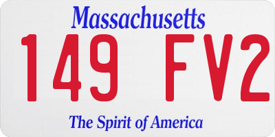 MA license plate 149FV2