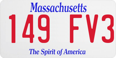 MA license plate 149FV3