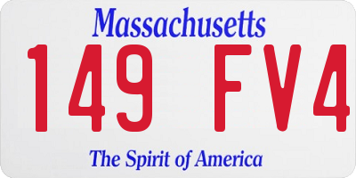 MA license plate 149FV4