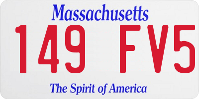MA license plate 149FV5