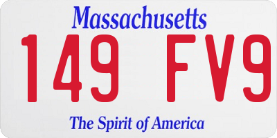 MA license plate 149FV9