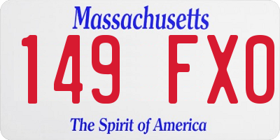 MA license plate 149FX0