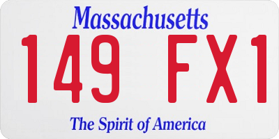 MA license plate 149FX1