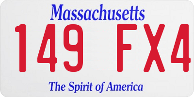 MA license plate 149FX4