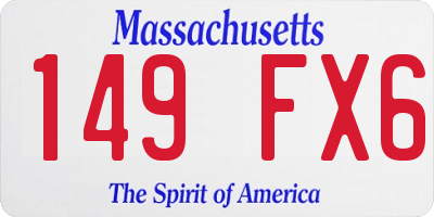 MA license plate 149FX6