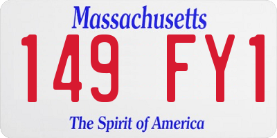 MA license plate 149FY1