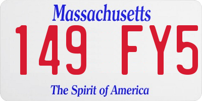 MA license plate 149FY5