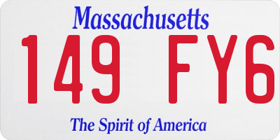MA license plate 149FY6