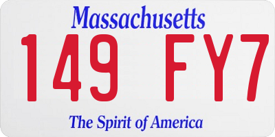 MA license plate 149FY7