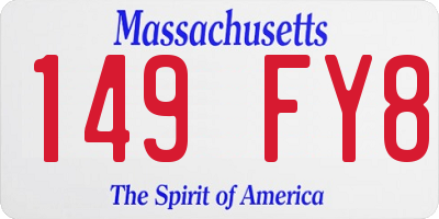 MA license plate 149FY8
