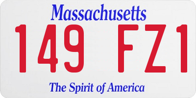 MA license plate 149FZ1