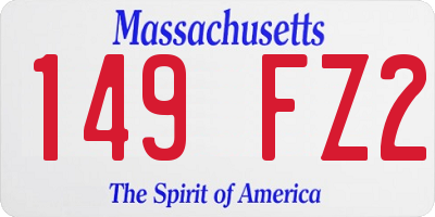 MA license plate 149FZ2
