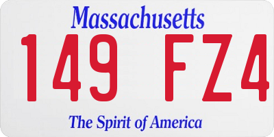 MA license plate 149FZ4