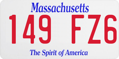 MA license plate 149FZ6