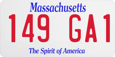 MA license plate 149GA1