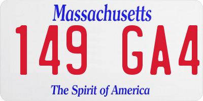 MA license plate 149GA4