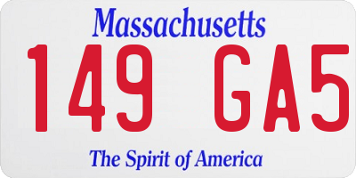 MA license plate 149GA5