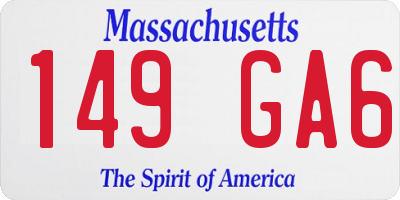 MA license plate 149GA6